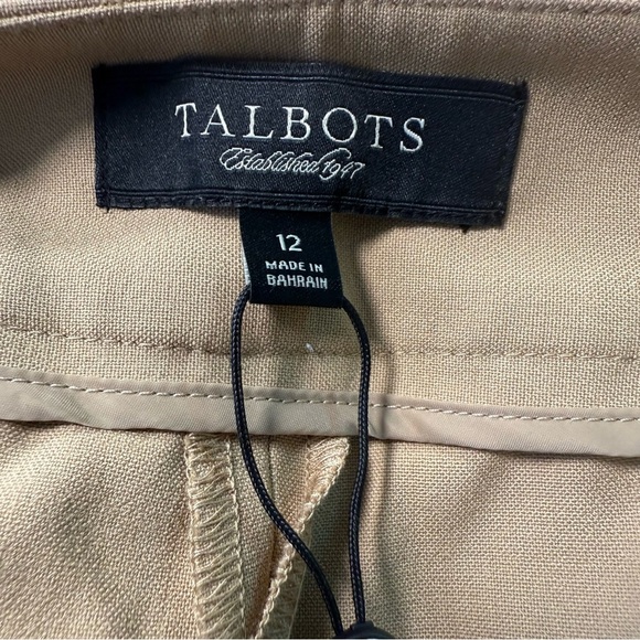 Talbots Classic Side Zip Khaki Straight Leg Pants Size 12 NWT - Picture 4 of 8